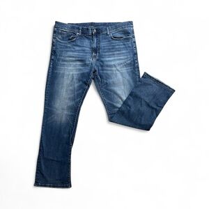 F3- Mens 42 X 32 Pipe Fit Classic Blue Denim Jeans